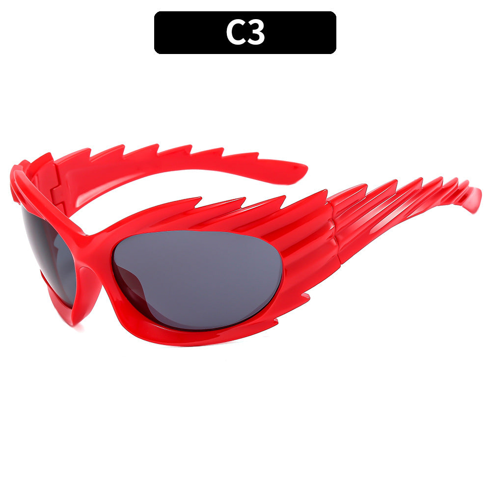 Gafas de sol de PC de erizo invertido y2k al por mayor